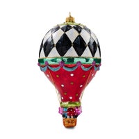 Confetti Hot Air Balloon Glass Ornament