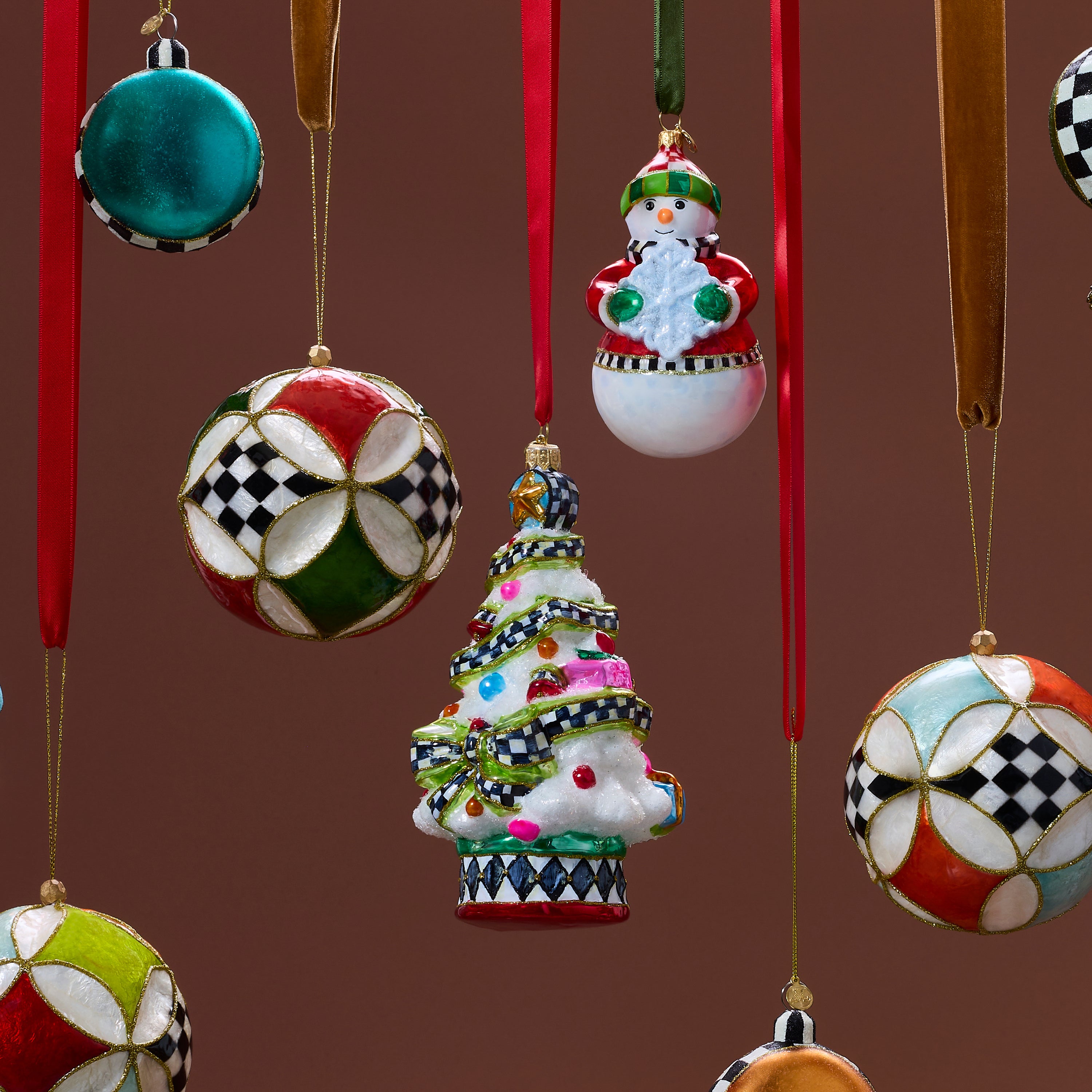 MacKenzie-Childs | Confetti Christmas Tree Glass Ornament