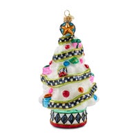 Confetti Christmas Tree Glass Ornament