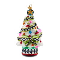 Confetti Christmas Tree Glass Ornament