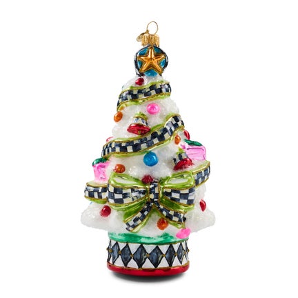 Confetti Christmas Tree Glass Ornament