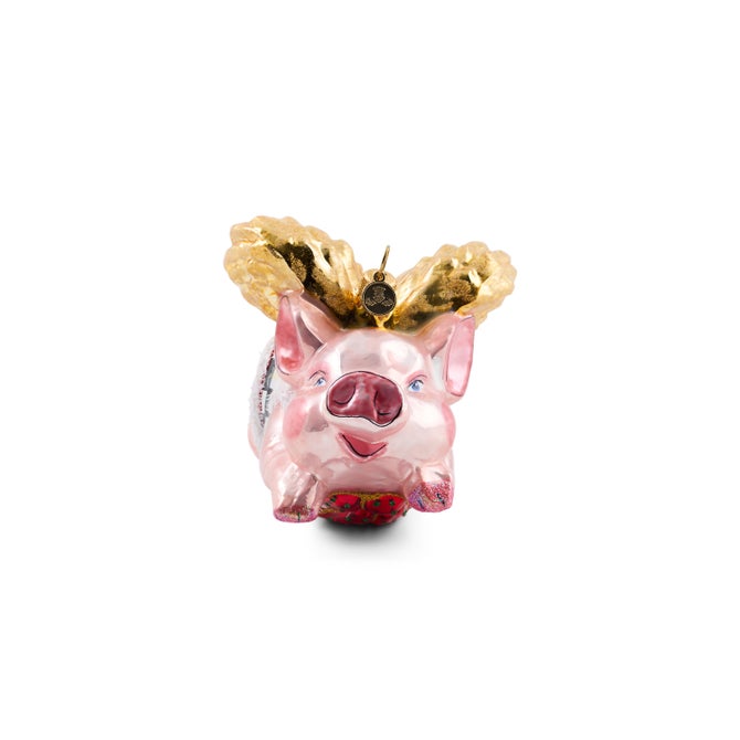 Flying Pig Glass Ornament image number 2