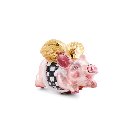 Flying Pig Glass Ornament