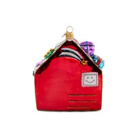 Christmas Letter Santa Glass Ornament