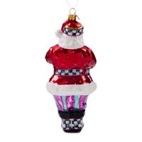 Shopper Santa Glass Ornament