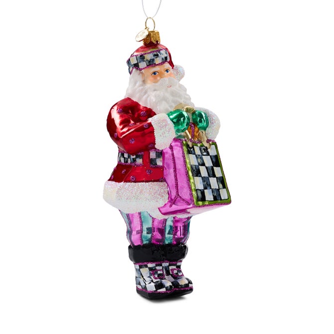 Shopper Santa Glass Ornament image number 3