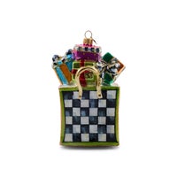 Confetti Shopping Bag Glass Ornament
