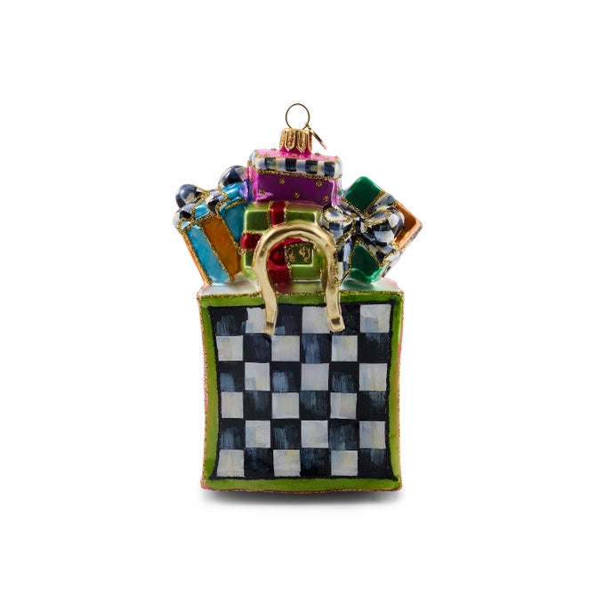 Confetti Shopping Bag Glass Ornament image number 2