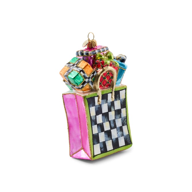 Confetti Shopping Bag Glass Ornament image number 3
