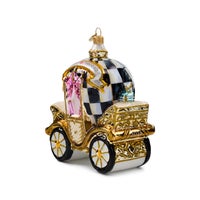 2026 Just Married Carriage Glass Ornament