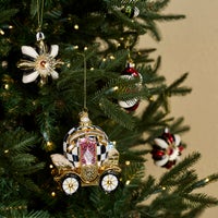 2026 Just Married Carriage Glass Ornament