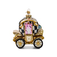 2026 Just Married Carriage Glass Ornament
