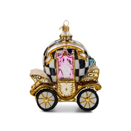 2026 Just Married Carriage Glass Ornament