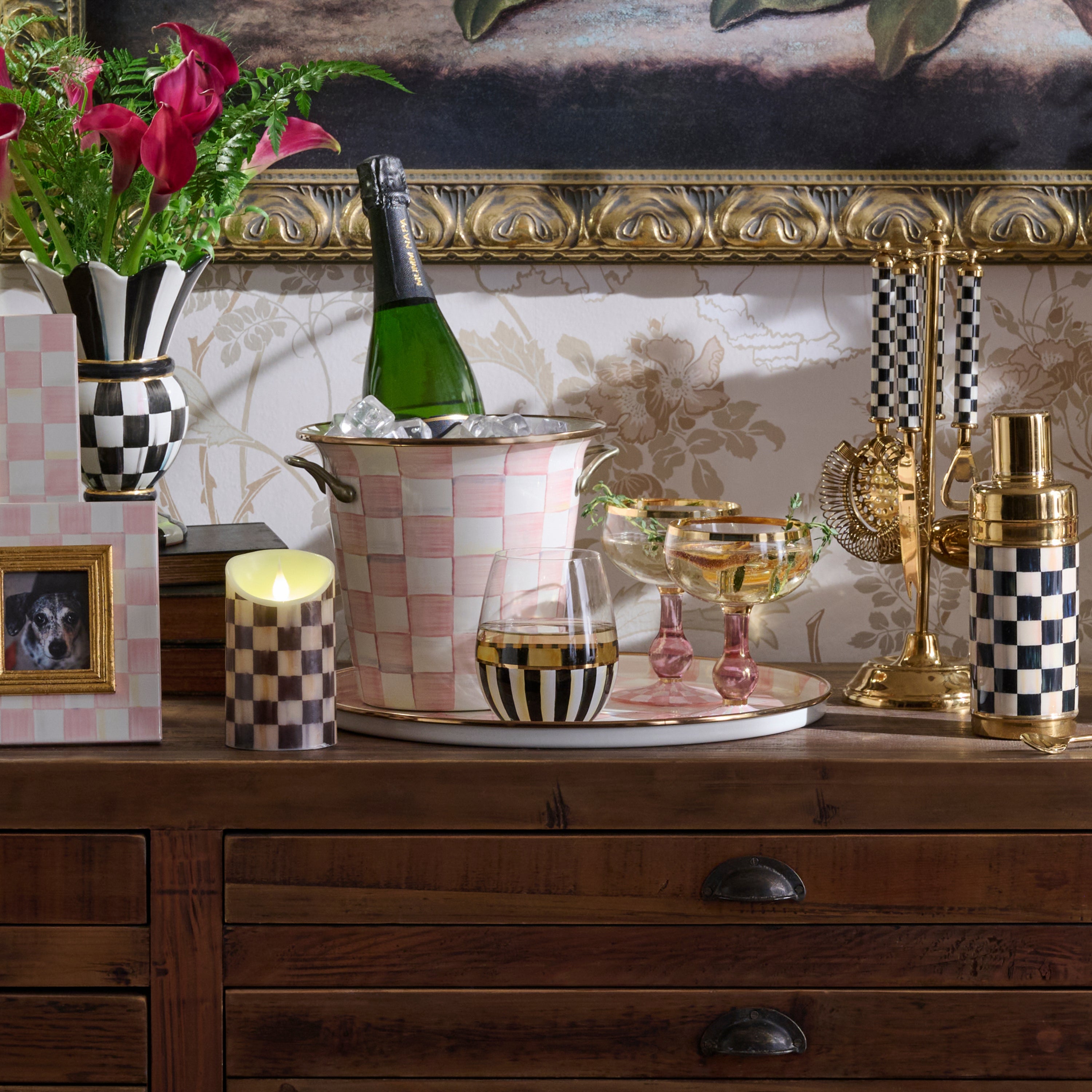 MacKenzie-Childs | Courtly Stripe Stemless Wine Glass