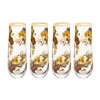 Wild Rose Stemless Flute, Set of 4