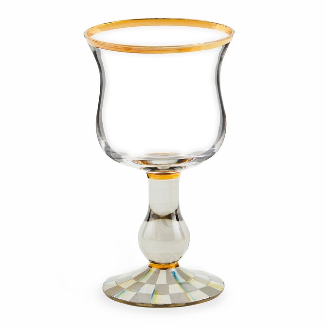 Sterling Check Wine Glass image number 0