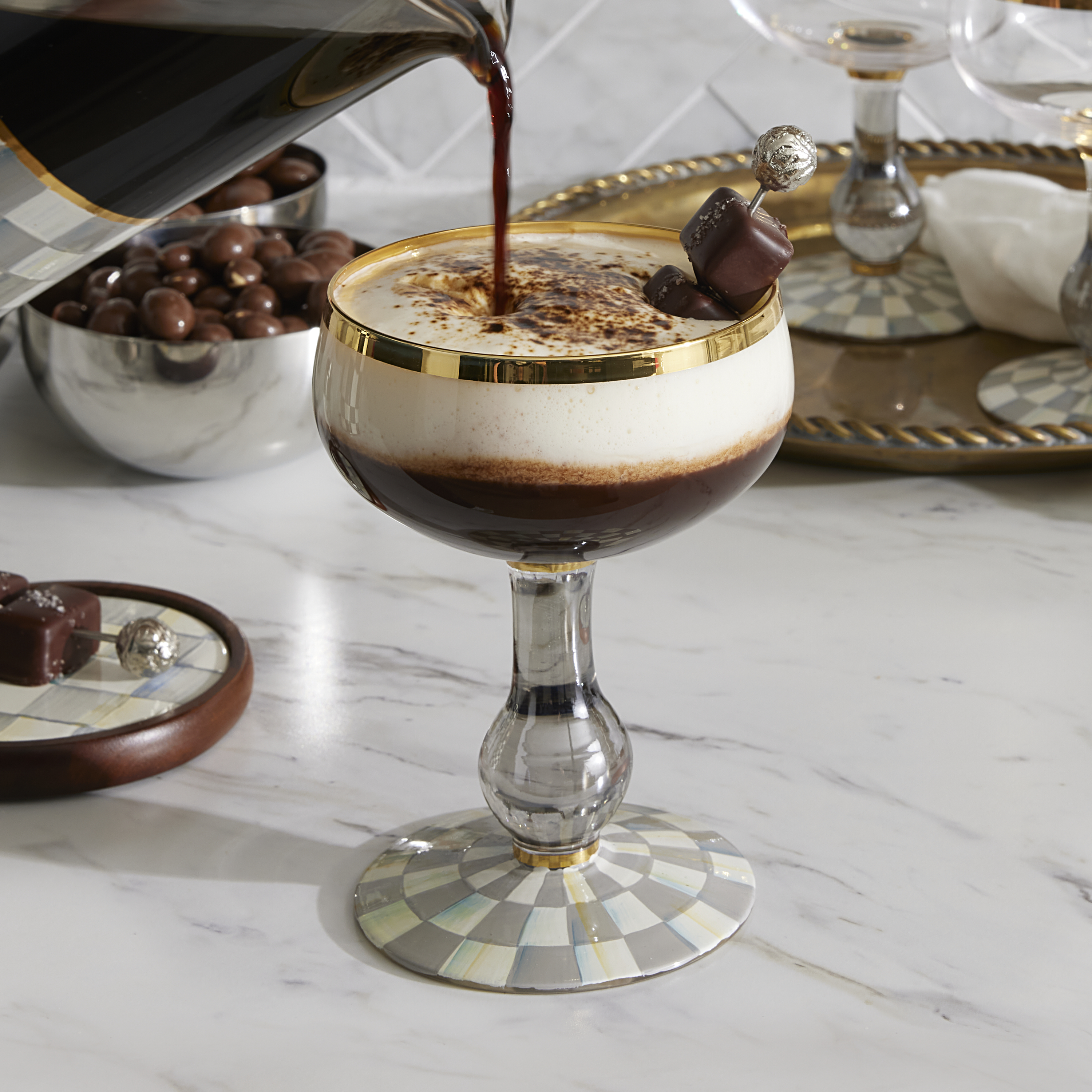 MacKenzie-Childs | Sterling Check Coupe Glass