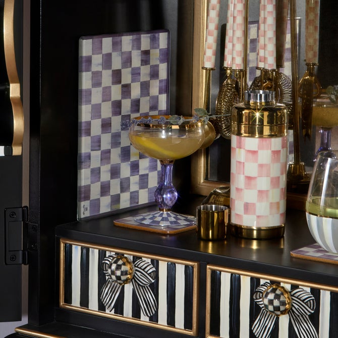 Violet Check Coupe Glass image number 1