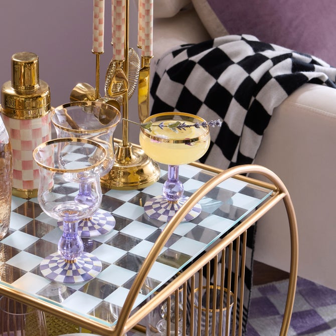 Violet Check Coupe Glass image number 2