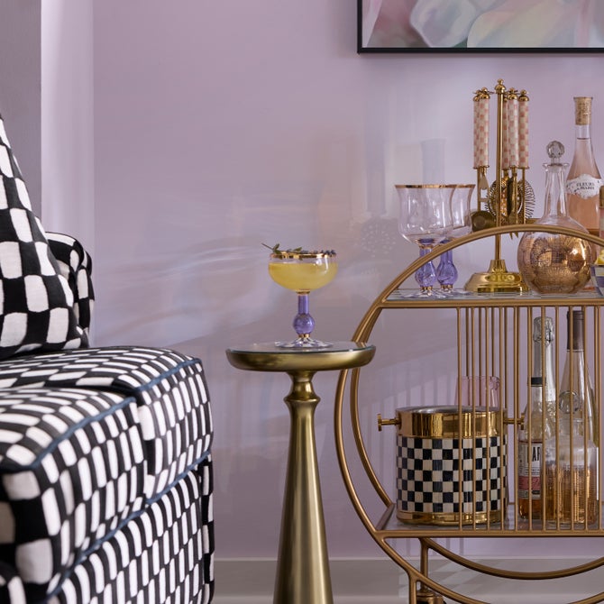 Violet Check Coupe Glass image number 3