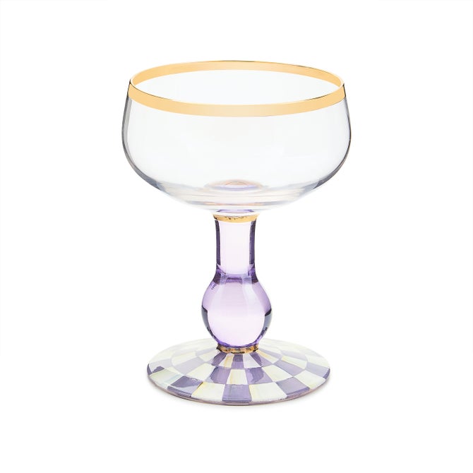 Violet Check Coupe Glass image number 0