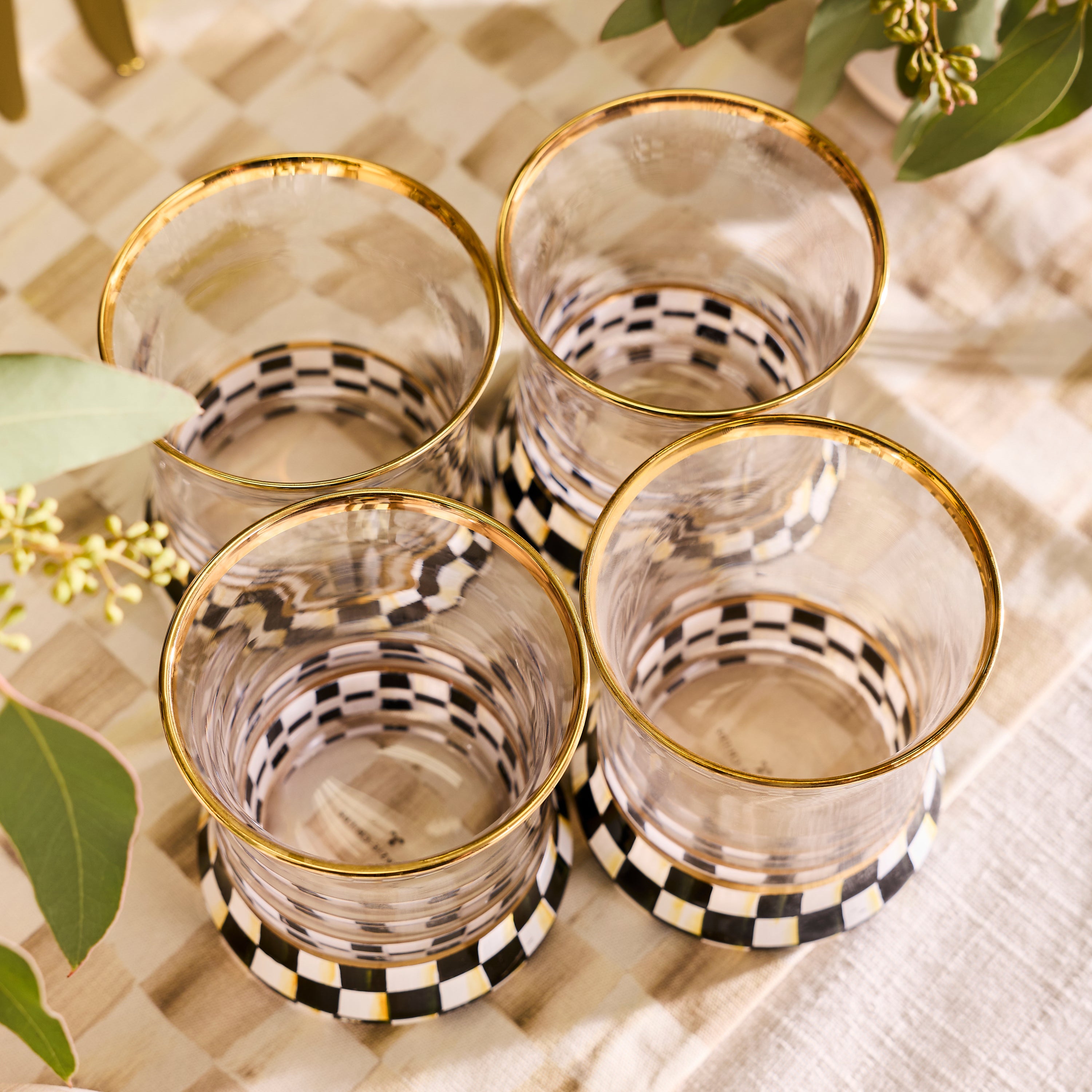 MacKenzie-Childs | Courtly Check Tumbler Glass, Set of 2