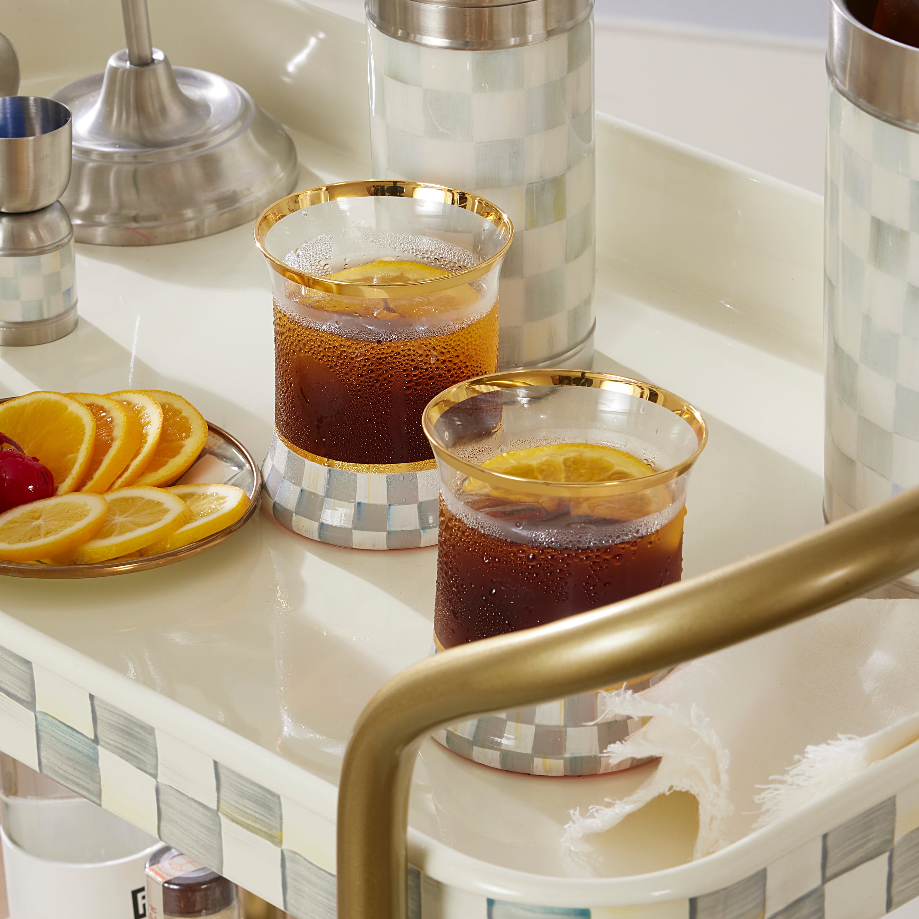 MacKenzie-Childs | Sterling Check Tumbler Glass, Set of 2