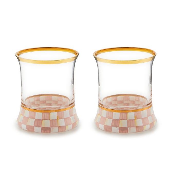 Rosy Check Tumbler Glass, Set of 2 image number 0