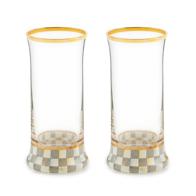 Sterling Check Highball Glass, Set of 2 image number 0