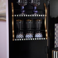 Violet Check Highball Glass, Set of 2