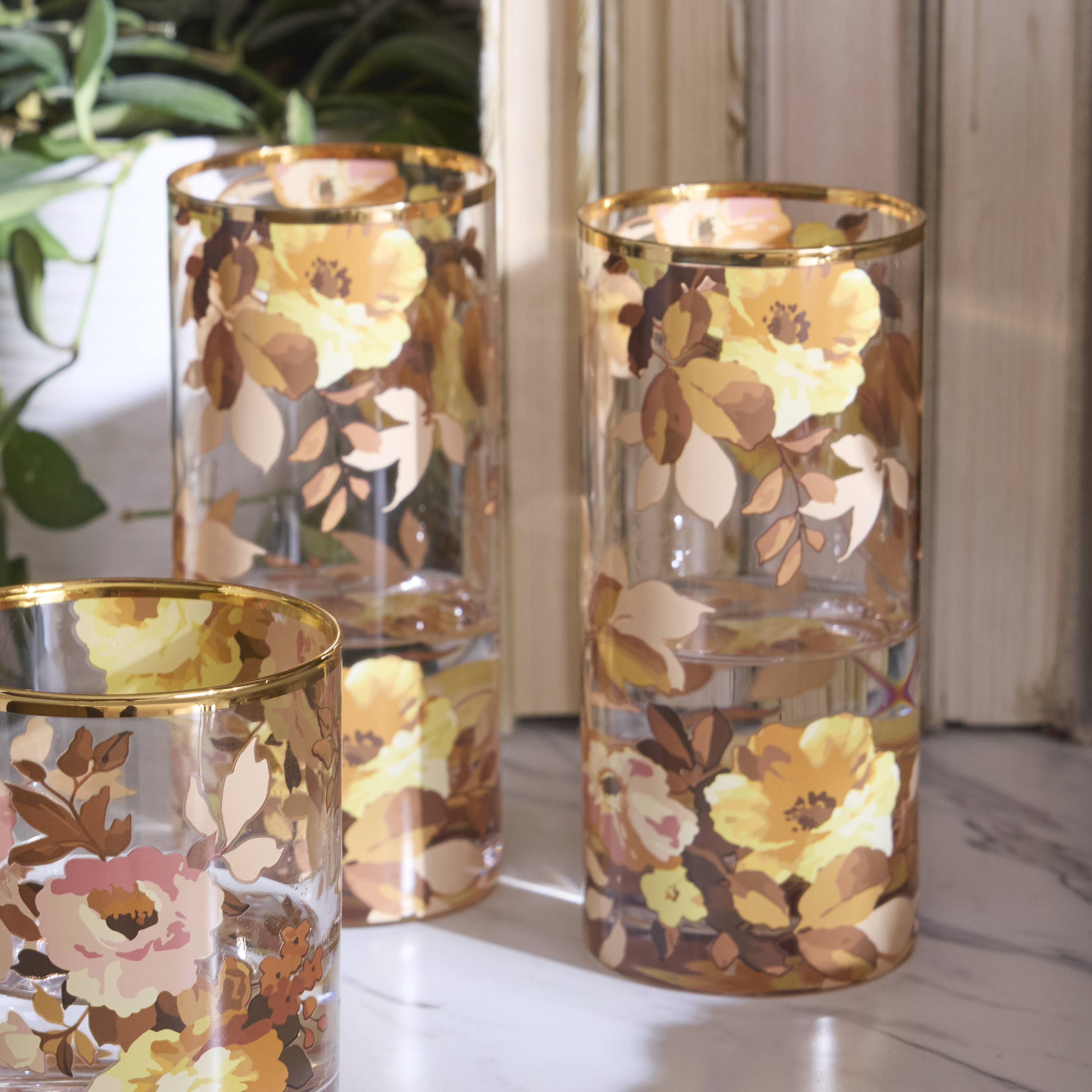 MacKenzie-Childs | Wild Rose Highball Glass, Set of 4