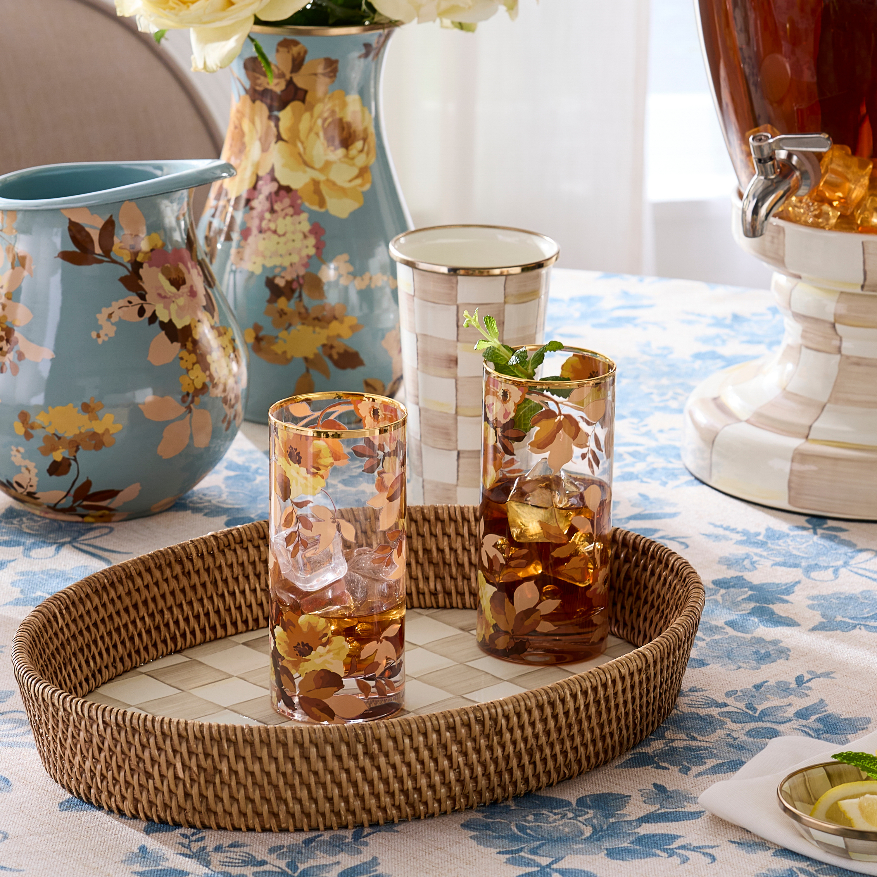 MacKenzie-Childs | Wild Rose Highball Glass, Set of 4