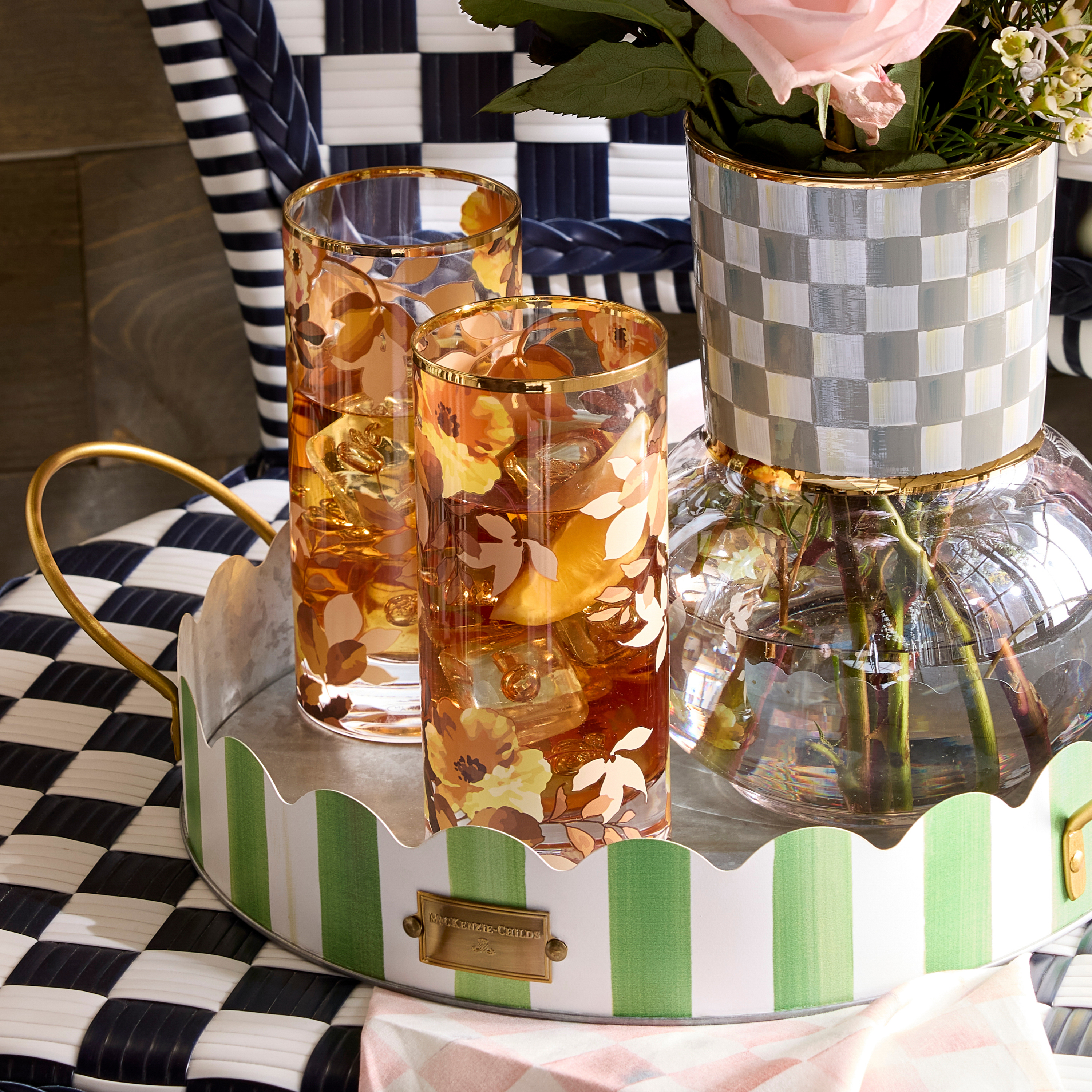 MacKenzie-Childs | Wild Rose Highball Glass, Set of 4