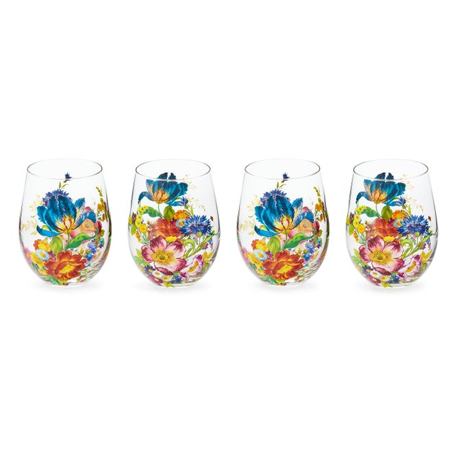 Flower Market Stemless Wine Glass, Set of 4 image number 2