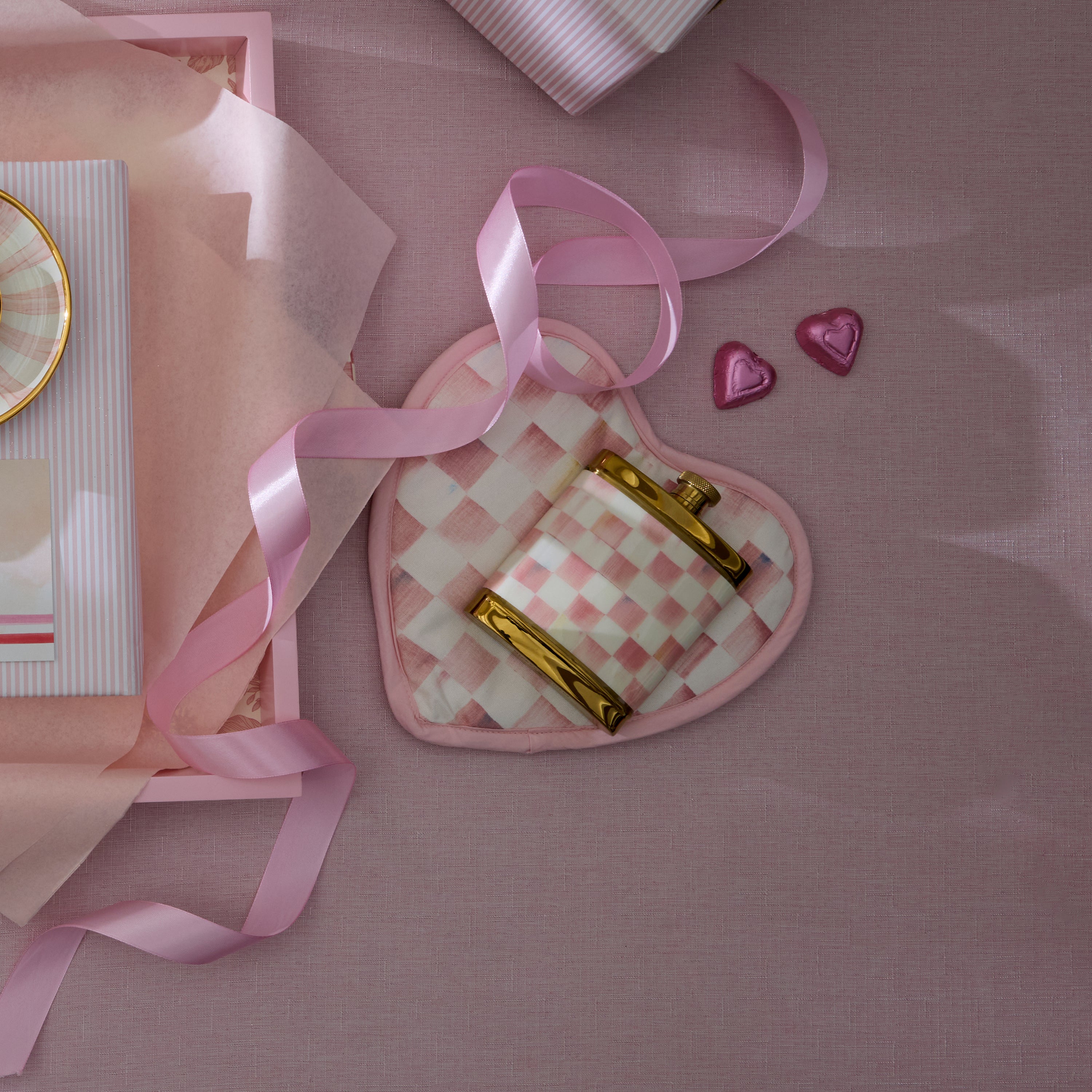 MacKenzie-Childs | Rosy Check Heart Potholder