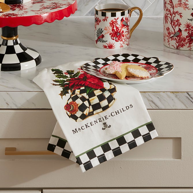 Poinsettia Tea Kettle Dish Towel image number 1