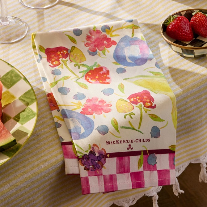 Watercolor Fruit Printed Dish Towel image number 1
