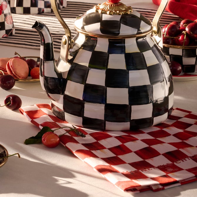 Cherry Check Printed Dish Towel image number 3