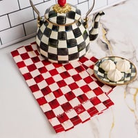 Cherry Check Printed Dish Towel