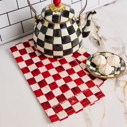 Cherry Check Printed Dish Towel