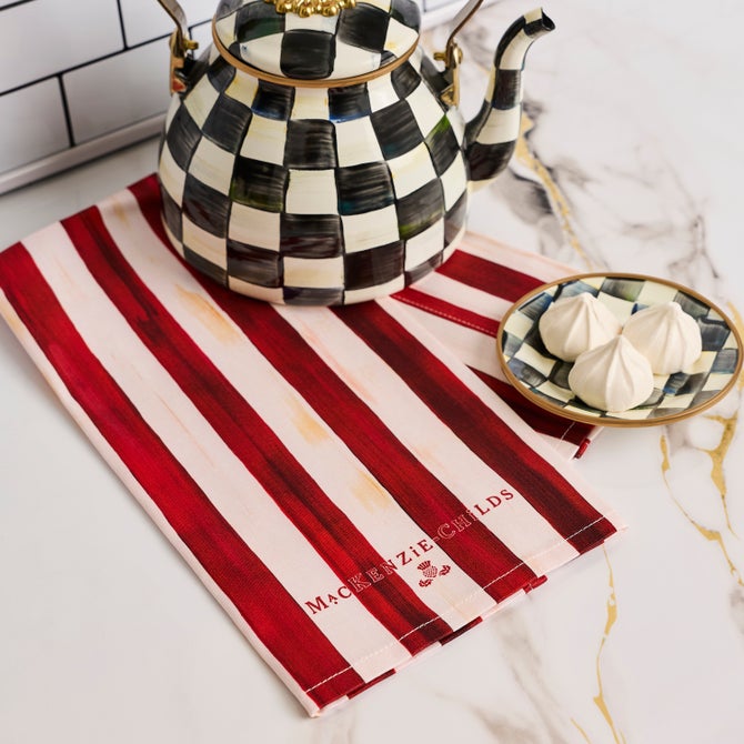 Cherry Stripe Printed Dish Towel image number 1