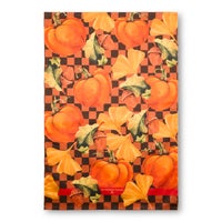 Checked Pumpkin Harvest Printed Dish Towel