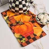 Checked Pumpkin Harvest Printed Dish Towel