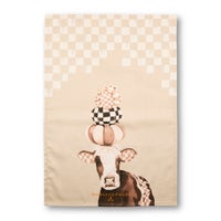 Mocha Cow Printed Dish Towel