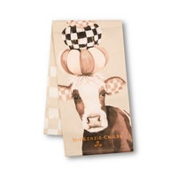 Mocha Cow Printed Dish Towel