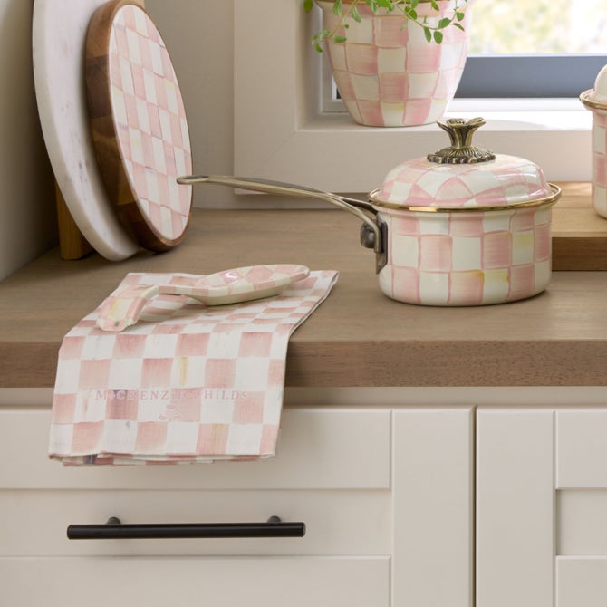 Rosy Check Dish Towel image number 1
