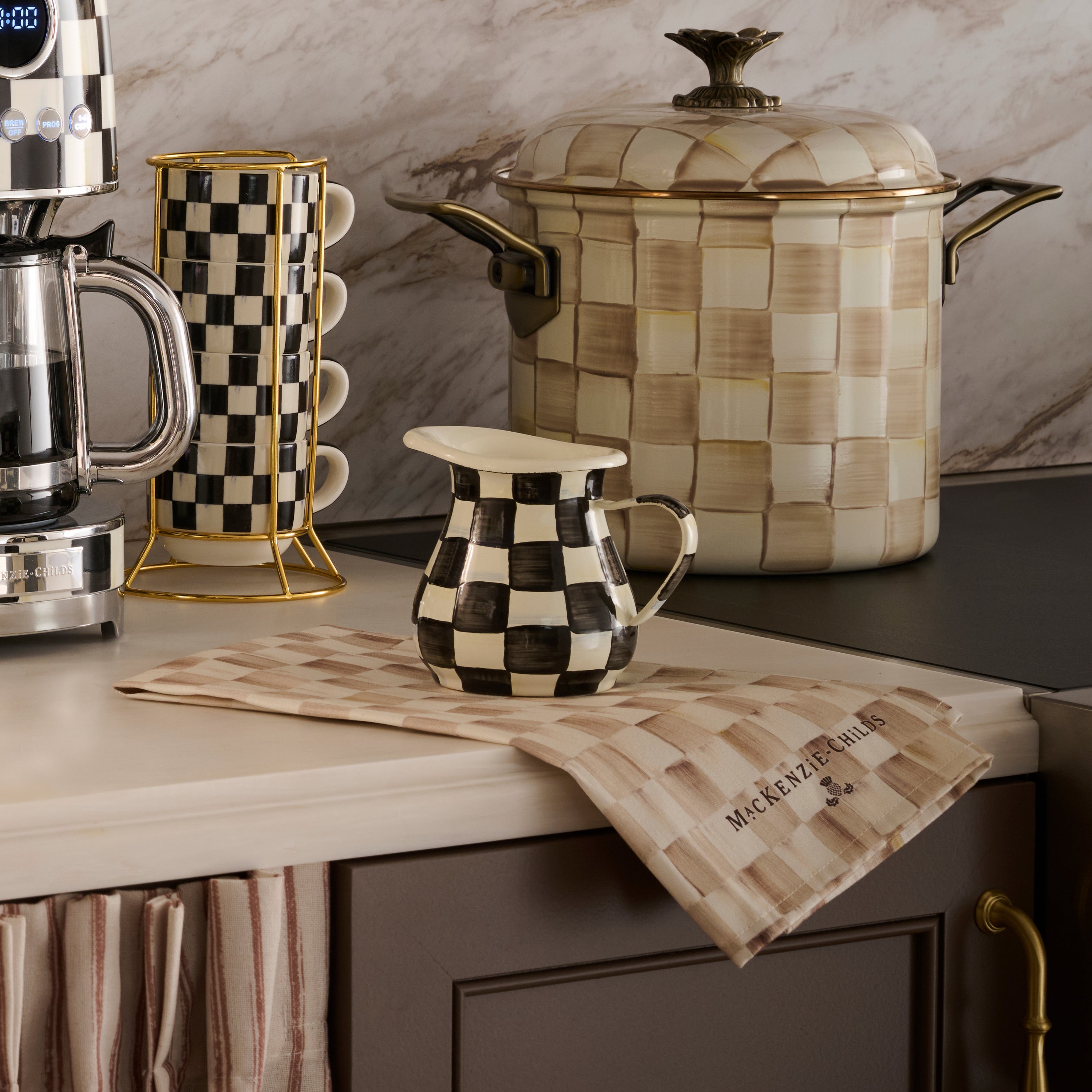 MacKenzie-Childs | Mocha Check Dish Towel