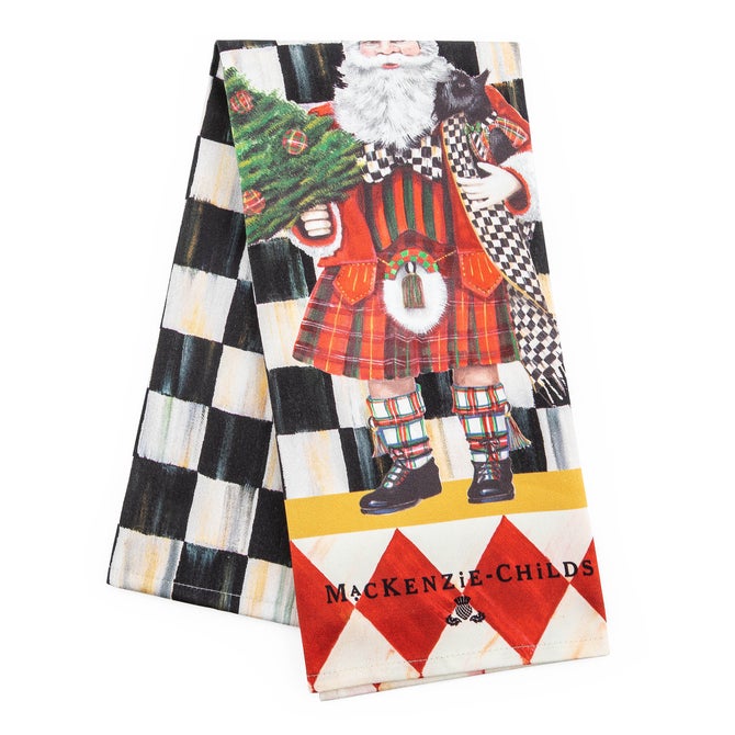 Scottish Santa Dish Towel image number 1