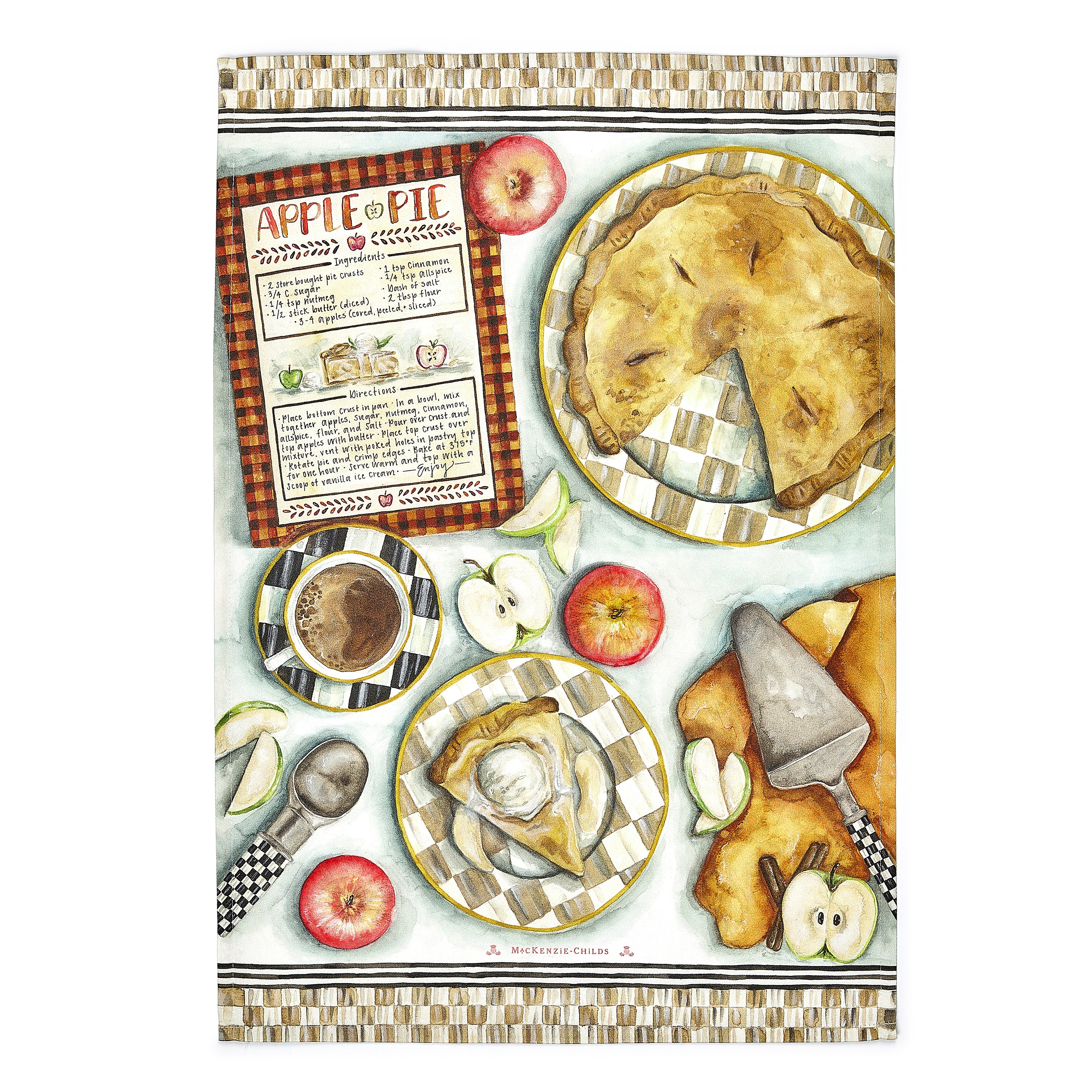 MacKenzie-Childs | Apple Pie Recipe Dish Towel
