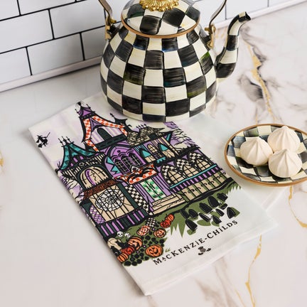 Haunted House Printed Dish Towel